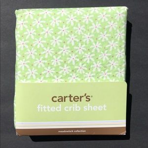 Carter’s Fitted Crib Sheet Meadowlark Collection 52” x 28” Cotton Floral Open